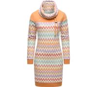 Sweatkleid RAGWEAR "Chlloe Zig Zag YOUMODO", Damen, Gr. XXXL(46), Normalgrößen, bunt, Material: 70% Baumwolle, 30% Polyester, figurumspielend ca. Mitte Oberschenkel, hoch geschlossener Ausschnitt, Ärm