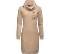 Sweatkleid RAGWEAR "Chloe Velvet", Damen, Gr. M (38), Normalgrößen, beige (sand), Samt, Material: 62% Baumwolle, 35% Polyester, 3% Elastan, tailliert ca. Mitte Oberschenkel, hoch geschlossener Ausschn