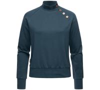 Sweatshirt RAGWEAR "Majjorka Solid" Gr. 4XL (48), blau (petrol) Damen Sweatshirts Oversize Shirts Langarmshirt mit Rippbündchen und Zierknöpfen (84498608-4XL)