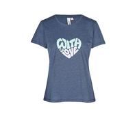 Kurzarmshirt RAGWEAR "MINTTA PP", Damen, Gr. L, night blau, Jersey, Obermaterial: 50% Baumwolle, 50% Polyester, bedruckt, normal, Rundhals, Shirts, Klassischer Fit mit Herz-Print und softem Finish (26