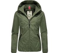 Ragwear Damen wasserdichte Übergangsjacke leichte Jacke kurz mit Kapuze Dizzie Intl Dark Olive024 Gr. L