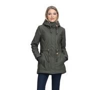 Ragwear W Monadis Rainy Grün - Wasserdichte warme Damen Regenjacke, Größe S - Farbe Dark Olive