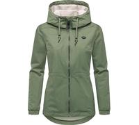 Ragwear wasserdichte Damen Übergangsjacke leichte kurze Funktionsjacke mit Kapuze Dankka Tech YOUMODO Olive25 Gr. L
