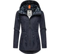 Ragwear wasserdichte Damen Übergangsjacke leichte Regenjacke Kurzmantel mit Kapuze Monadis Intl Navy24 Gr. 3XL