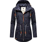 Ragwear wasserdichte Damen Übergangsjacke leichte Regenjacke Kurzmantel mit Kapuze Monadis Intl Navy21 Gr. M
