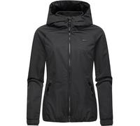 Ragwear wasserdichte und atmungsaktive Damen Übergangsjacke leichte kurze Funktionsjacke mit Kapuze Dizzie Tech YOUMODO Black Gr. XL