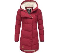 Ragwear wasserdichter Damen Wintermantel warmer Steppmantel lang mit Kapuze Pavla Intl Dark Red25 Gr. M