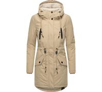 Wintermantel RAGWEAR "Elsien", Damen, Gr. XS (34), grau (taupe), Obermaterial: 100% Polyester, Innenfutter: 100% Polyester, Wattierung: 100% Polyester, modisch, tailliert ca. Mitte Oberschenkel, hoch