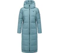 Wintermantel RAGWEAR "Patrise", Damen, Gr. L (40), graublau, Obermaterial: 100% Polyester, Innenfutter: 100% Polyester, Wattierung: 100% Polyester, bequem wadenlang, hoch geschlossener Ausschnitt, Ärm