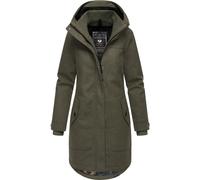Ragwear Damen atmungsaktiver langer Wintermantel in Wollmantel-Optik warme Winterjacke Jannisa Coat YOUMODO Dark Olive Gr. XXL