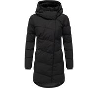 Ragwear Damen Wasserdichter Wintermantel warmer Steppmantel mit Fleecekragen und Kapuze Pavla Soft YOUMODO Black Gr. M