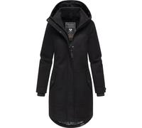 Ragwear Damen atmungsaktiver langer Wintermantel in Wollmantel-Optik warme Winterjacke Jannisa Coat YOUMODO Black Gr. 3XL