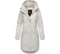 Wintermantel RAGWEAR "Jannisa Coat", Damen, Gr. XXXL(46), sanftes weiß, Obermaterial: 100% Polyester, Innenfutter: 100% Polyester, Wattierung: 100% Polyester, tailliert ca. Mitte Oberschenkel, hoch ge
