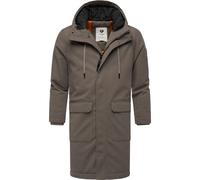 Wintermantel RAGWEAR "Mr Them Long", Herren, Gr. S (48), braun (coffee), Obermaterial: 100% Polyester, Innenfutter: 100% Polyester, Wattierung: 100% Polyester, casual, gerade knieumspielend, hoch gesc