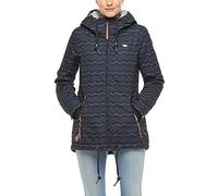 Ragwear ZUZKA Chevron Damen Frauen Jacke,Übergangsjacke mit Kapuze,wasserdicht,bequem,Regular Fit,Blau,S