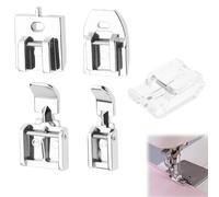 Raheem 5 Stück Nähfüße Reißverschluss Unsichtbar/Verdeckt/Breit/Schmal/Durchsichtig Multifunktions Nähfüße Reißverschluss Edelstahl Kunststoff Nähfuß Set für Brother Singer Janome Heimnähmaschinen