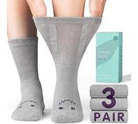 Rahhint Merino Wolle Diabetikersocken 3 Paar，Dicke Winter ohne Gummi & ohne Naht Bambus Socken für Damen Herren Thermo