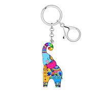 RAIDIN Acryl Bunte Elefanten Schlüsselanhänger Schlüsselring Boho Geschenke für Damen Mädchen Tierliebhaber Autoschlüssel Brieftasche Taschen Zubehör (Mehrfarbig)
