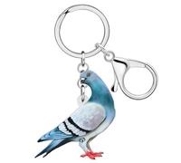 RAIDIN Acryl Niedliche Taube Schlüsselanhänger Schlüsselbund Geschenke für Damen Mädchen Reisen Tier Vogel Taube Schmuck für Rucksäcke Autoschlüssel Brieftasche Accessoire (Blau)