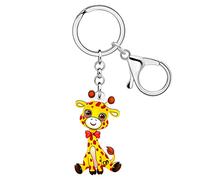 RAIDIN Acryl süße Tier Schnecke Fuchs Eichhörnchen Giraffe Schlüsselanhänger für Damen Schlüsselring Schmuck Geschenke für Auto Handtasche Schlüssel (Giraffe A)