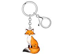 RAIDIN Acryl süße Tier Schnecke Fuchs Eichhörnchen Giraffe Schlüsselanhänger für Damen Schlüsselring Schmuck Geschenke für Auto Handtasche Schlüssel (Fuchs A)