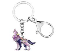 RAIDIN Emaille-Legierung süße Wolf Schlüsselanhänger für Damen Mädchen Neuheit Tier Schlüsselring für Mann Schlüssel Auto Geldbörse Rucksack (Lila)