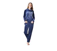 RAIKOU Damen Hausanzug Freizeitanzug Fitnessanzug Trainingsanzug Jogginganzug Schlafanzug(36/38, Nachtblau)