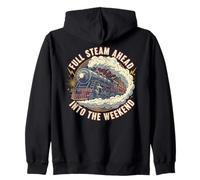 Railfan-Zug am Wochenende mit Volldampf voraus Kapuzenjacke