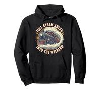 Railfan-Zug am Wochenende mit Volldampf voraus Pullover Hoodie