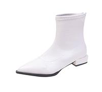 Rain Boots Women Sommer Boots Damen Fashion Autumn Winter Women Boots Low Heel Pointed Toe Leather Textured Zipper ComfortableRain Boots Women Sommer Boots Damen