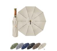Rain Cats Faltbarer Reise-Regenschirm winddicht für Regen, 10 Rippen, automatisch, kompakt für Rucksack, zusammenklappbarer Regenschirm für Männer und Frauen (Beige, 117,8 cm)