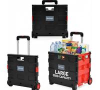 Rainberg Robuster Faltbarer Trolley-Kofferraumwagen, extra groß, flach zusammenklappbar, Kapazität 35 kg (groß)