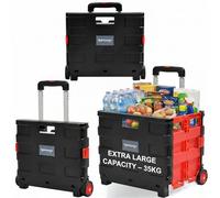 Rainberg Robuster Faltbarer Trolley-Kofferraumwagen, extra groß, flach zusammenklappbar, Kapazität 35 kg (extra groß)