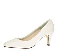 Rainbow Club Brautschuhe Brooke - Pumps Off White/Weiß Metallic Textil - Gr 40.5 EU 7.5 UK