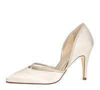 Rainbow Club Brautschuhe Georgia - High Heels - Ivory Glitzer Satin - Gr 38 EU 5 UK