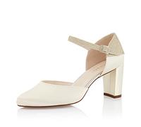 Rainbow Club Brautschuhe Kimber - Damen, Pumps, Ivory Satin, Glitter - Gr. 40.5 (UK 7.5)