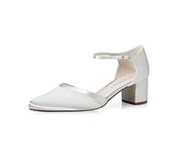Rainbow Club Brautschuhe Stacy - Damen, Pumps, Ivory/Creme, Satin, Riemchen, Bequem gepolstert, Gr. 40,5 (UK 7,5)