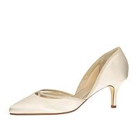 Rainbow Club Brautschuhe Teddie - Pumps Ivory Creme Glitzer Satin - Damen - Gr 39 EU 6 UK