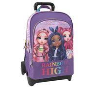 RAINBOW HIGH - Abnehmbarer Trolley-Rucksack mit Tragegriff und versenkbaren Schultergurten, Reißverschluss und Fronttasche mit Reißverschluss - Rucksack für Mädchen - Schulrucksack 36 x 23 x 47 cm,