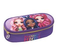 RAINBOW HIGH - Ovales Federmäppchen für die Schule, mit Trennwänden und elastischen Schlaufen für Schreibwaren - Federmäppchen für Kinder, ideal für mittlere und elementare, Mehrfarbig, Taglia Unica,