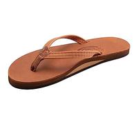 Rainbow Sandals Damen Luxus Leder - einlagige Fußgewölbeunterstützung mit 1,27 cm schmalem Riemen, Tahitian Tan, 37.5/38.5 EU