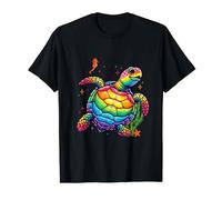Rainbow Sea Turtle & Stars Seepferdchen Turtle Lover Beach Ocean T-Shirt