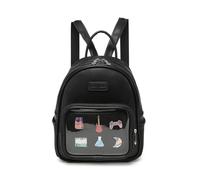 RAINBOW SMILE Kawaii Ita Bag Rucksack mit Sichtfenster, für Anime-Anstecknadeln, Schwarz, 11.5 x 8 x 1 inches, Modern, minimalistisch