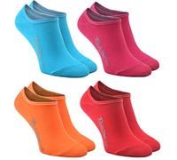 Rainbow Socks - Damen Herren - Bunte Füßlinge Unsichtbare Socken - 4 Paar - Blau Fuchsie Orange Rot - Größen 39-41