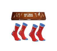 Rainbow Socks - Damen Herren DIY Set Lustige Geschenke Bunte Socken - 2 Paar - Hammer Schraubenzieher Sah Schlüssel - Größen EU 36-41