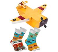 Rainbow Socks - Damen Herren Flugzeug Socken Box Novelty Gift - 2 Paar - Größen EU 47-50
