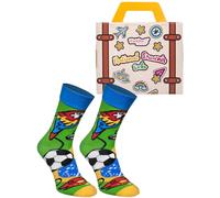 Rainbow Socks - Damen Herren Lustige Brasilien Socken in einem Koffer - Souvenir für Touristen - Fußball Papagei Karneval Maske - 1 Paar - Größen 41-46