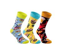Rainbow Socks - Damen Herren Lustige Party Ankle Socken- 3 Paar - Flamingo Grill Disco - Größen 41-46