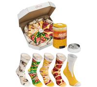 Rainbow Socks - Damen Herren Lustige Pizza und Bier Box Geschenk - 5 Paar - Burger Bier - Größen 47-50