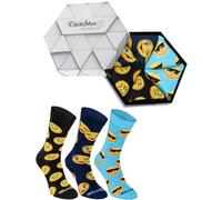 Rainbow Socks - Damen Herren Lustige Socken Box - 3 Paar - Türkis Dunkelblau Schwarz - Größen 36-40